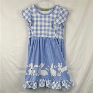 Millie Loves Lily - Girl’s Dress - Size 10 - Easter - Bunnies - Blue and White